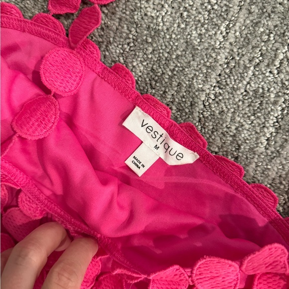 Vestique Hot Pink Textured Top - Picture 4 of 4